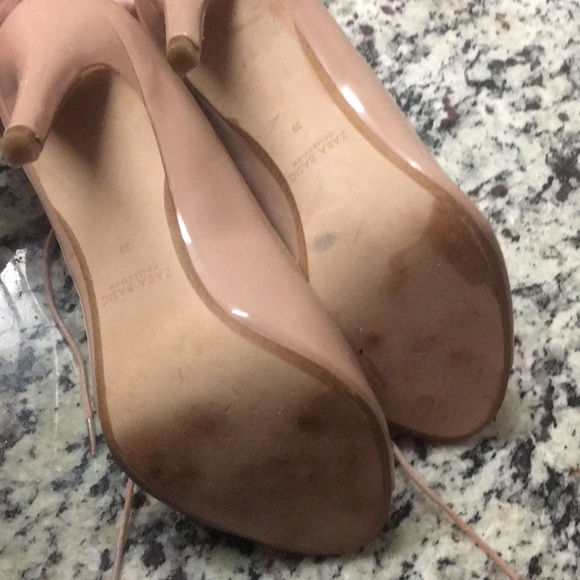 Nude Zara lace-up heels - Picture 3 of 5
